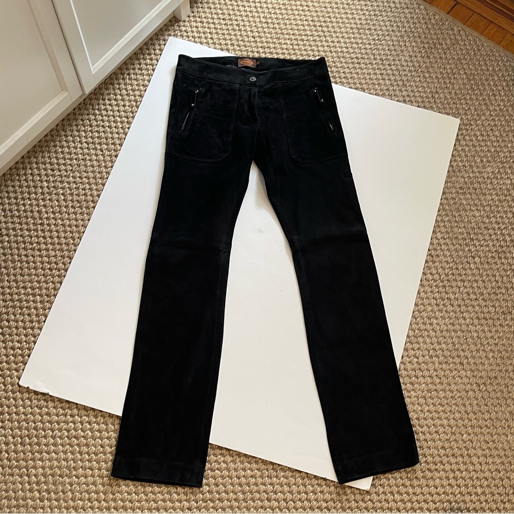 Tod's black Suede Trousers